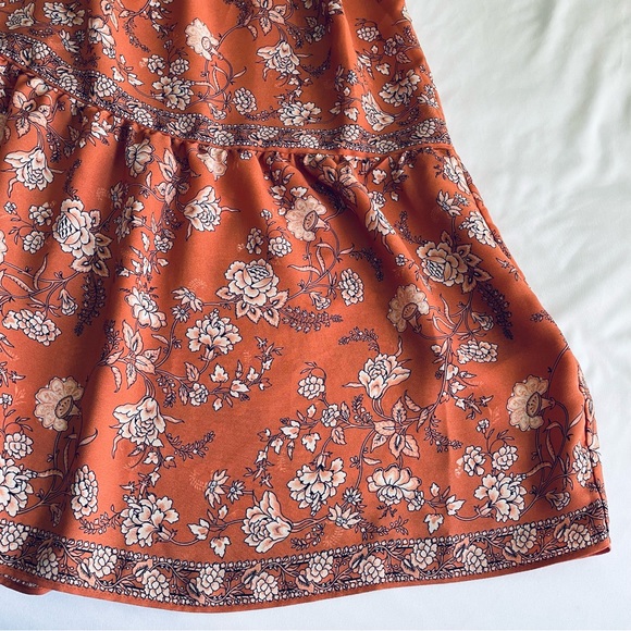 New Max Studio Paisley Flutter Sleeve Maxi Dress, Terracota Rosa Toile, Sz Small - Picture 12 of 15